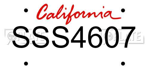 SSS4607 California License Plate