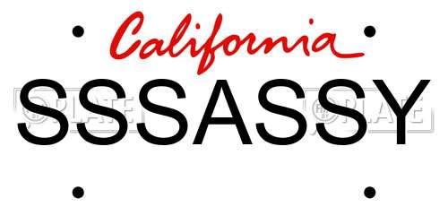 SSSASSY California License Plate