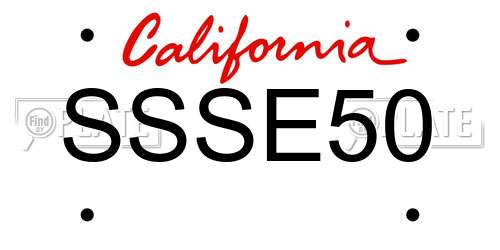 SSSE50 California License Plate