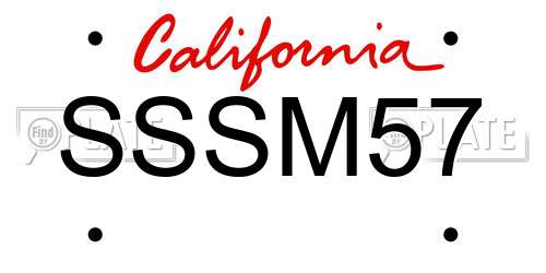 SSSM57 California License Plate