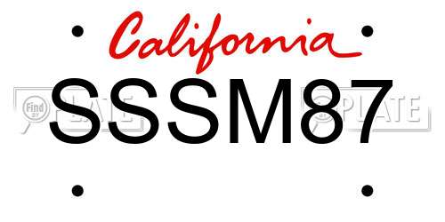 SSSM87 California License Plate