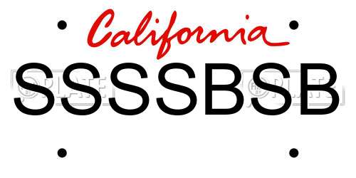 SSSSBSB California License Plate