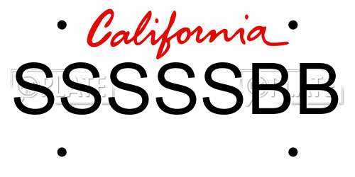 SSSSSBB California License Plate