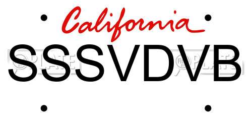 SSSVDVB California License Plate