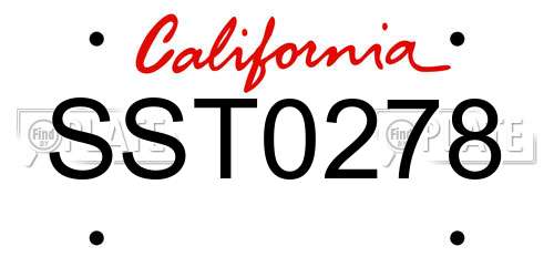 SST0278 California License Plate