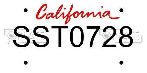 SST0728 California License Plate