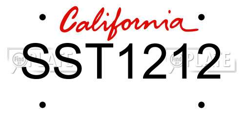 SST1212 California License Plate