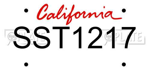 SST1217 California License Plate