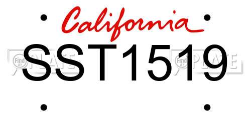 SST1519 California License Plate