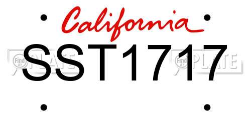 SST1717 California License Plate