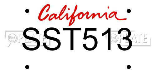 SST513 California License Plate