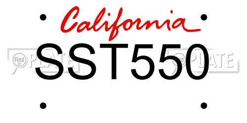 SST550 California License Plate