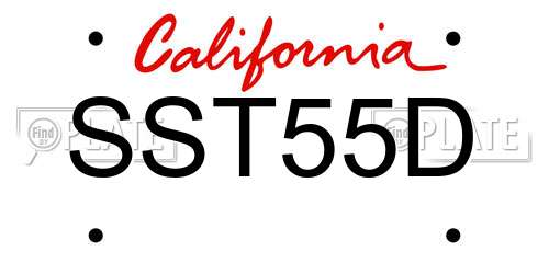 SST55D California License Plate