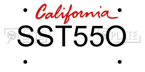 SST55O California License Plate