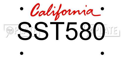 SST580 California License Plate