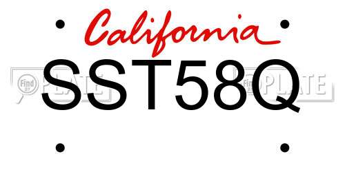 SST58Q California License Plate