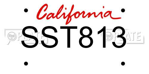 SST813 California License Plate
