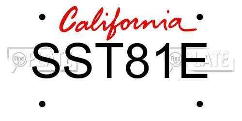 SST81E California License Plate
