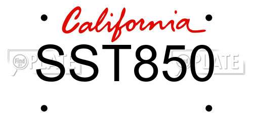 SST850 California License Plate
