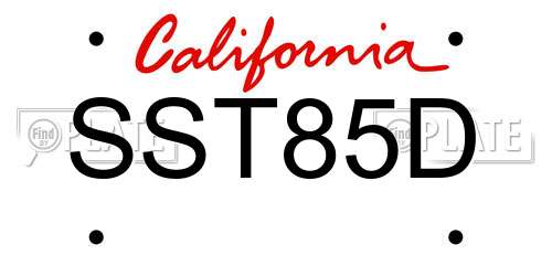 SST85D California License Plate