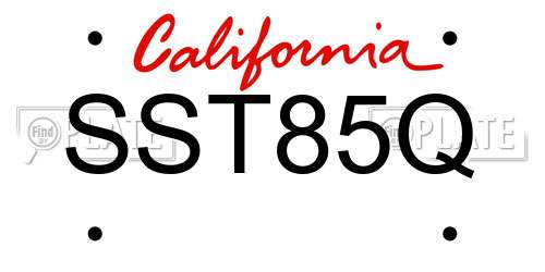 SST85Q California License Plate