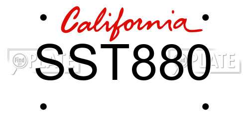 SST880 California License Plate