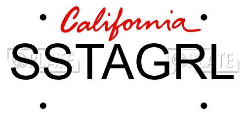SSTAGRL California License Plate