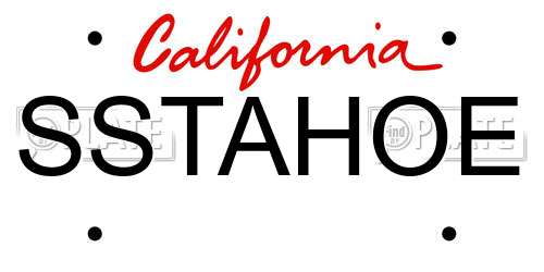 SSTAHOE California License Plate