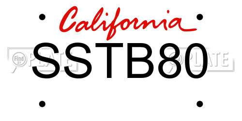 SSTB80 California License Plate