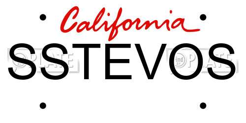 SSTEVOS California License Plate