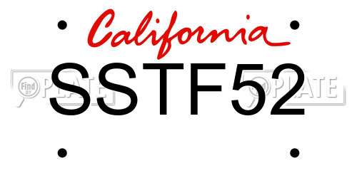 SSTF52 California License Plate