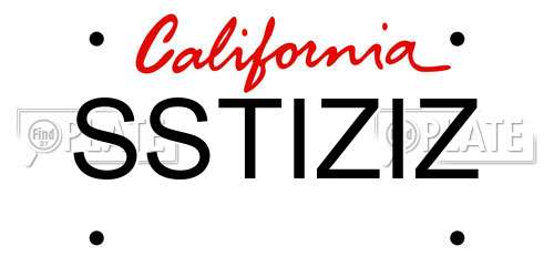 SSTIZIZ California License Plate