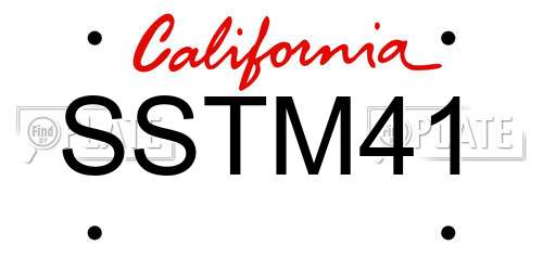 SSTM41 California License Plate