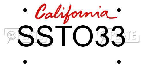 SSTO33 California License Plate