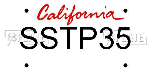 SSTP35 California License Plate