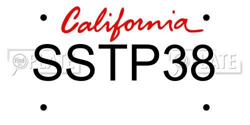 SSTP38 California License Plate
