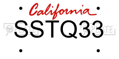 SSTQ33 California License Plate