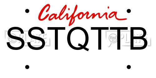 SSTQTTB California License Plate