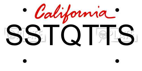 SSTQTTS California License Plate