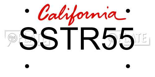 SSTR55 California License Plate