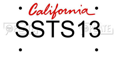 SSTS13 California License Plate