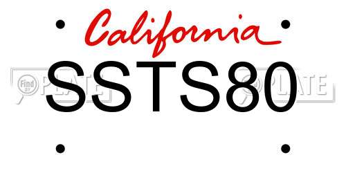 SSTS80 California License Plate