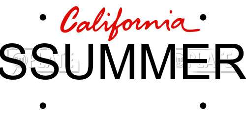 SSUMMER California License Plate