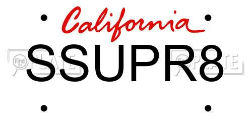 SSUPR8 California License Plate
