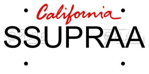 SSUPRAA California License Plate
