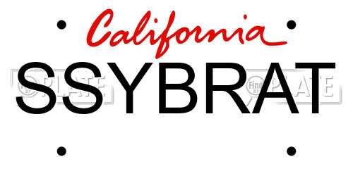 SSYBRAT California License Plate