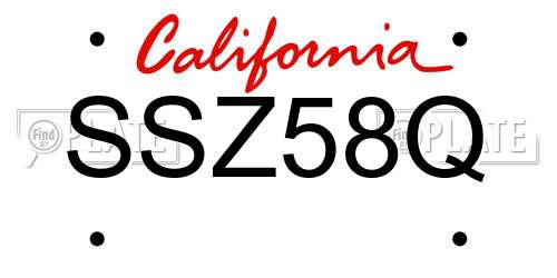 SSZ58Q California License Plate