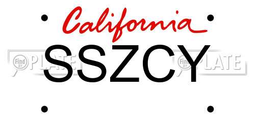 SSZCY California License Plate