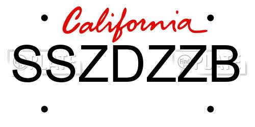 SSZDZZB California License Plate