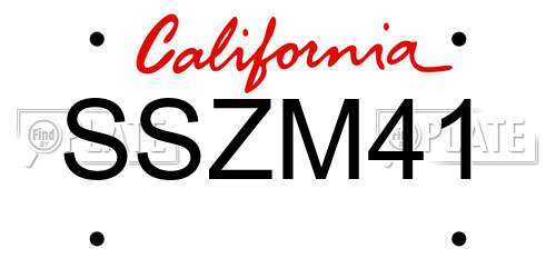 SSZM41 California License Plate